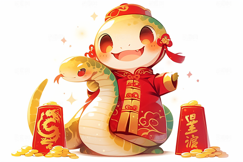 新年生肖蛇高清可爱素材