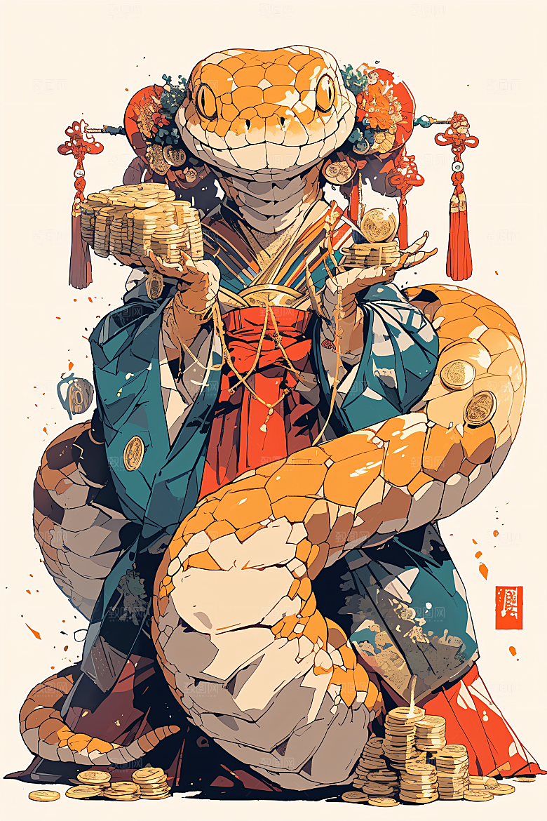 新年生肖蛇卡通可爱素材