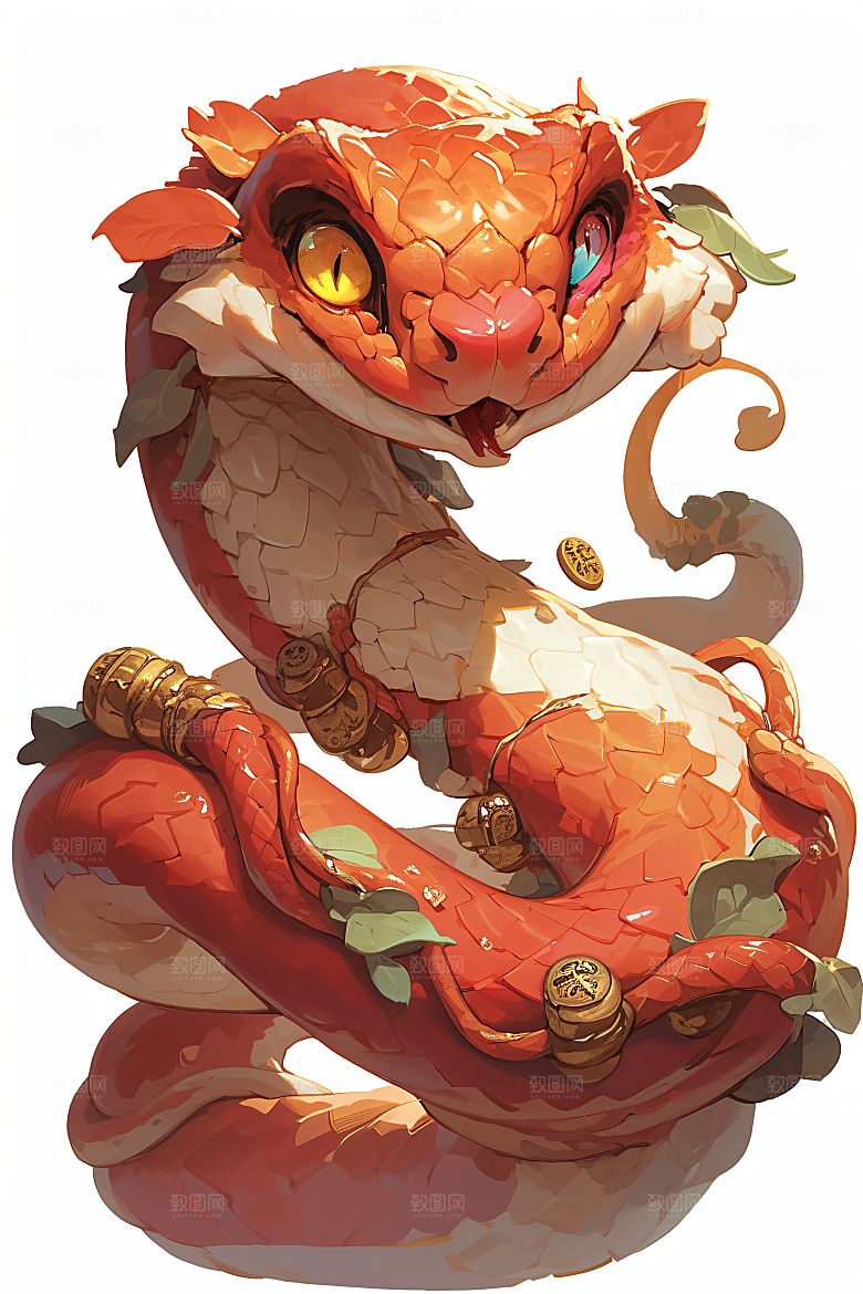 新年生肖蛇高清插画素材