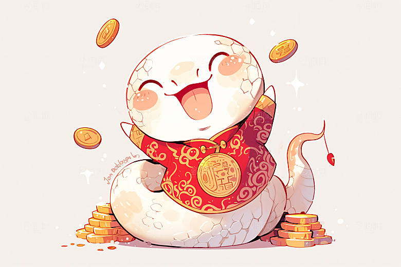 新年生肖蛇插画高清素材