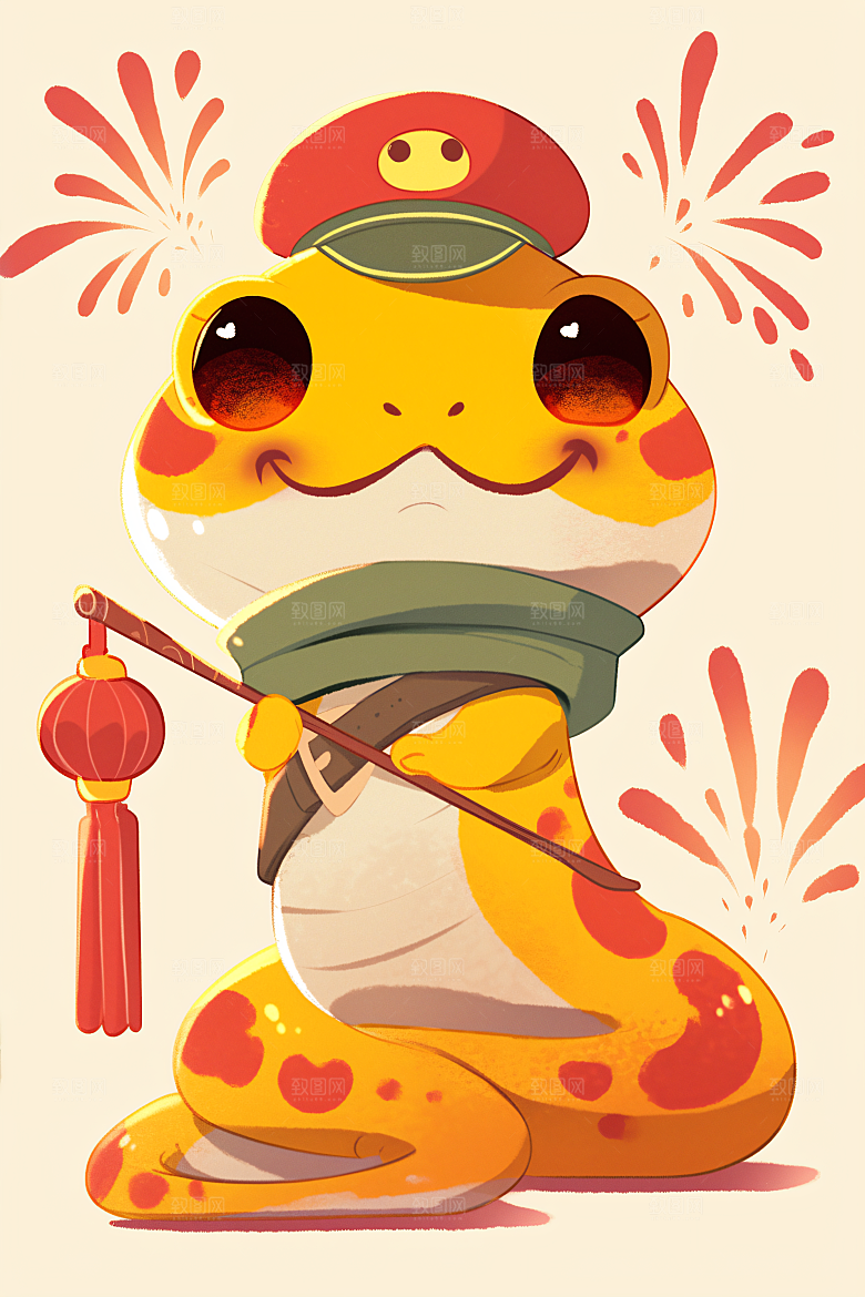 新年生肖蛇喜庆蛇年主题素材