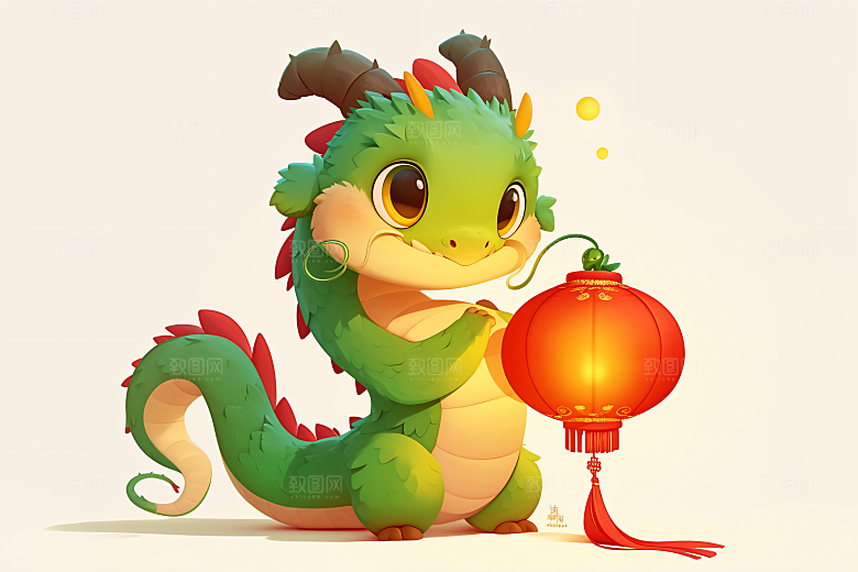 新年生肖蛇插画吉祥如意素材