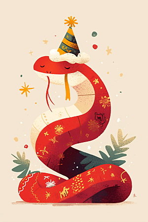 新年生肖蛇二十四生肖春节素材