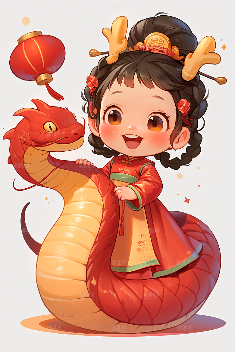 新年生肖蛇高清插画素材