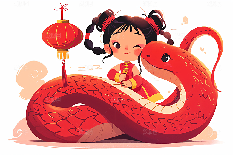 新年生肖蛇高清插画素材