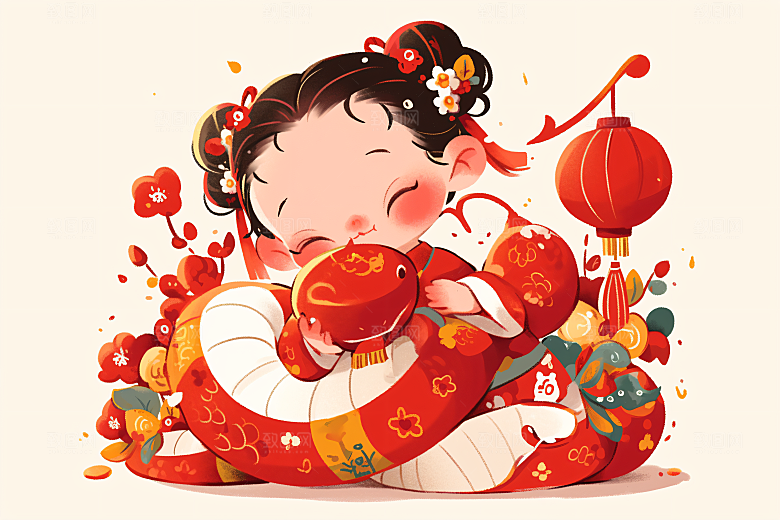 新年生肖蛇春节蛇拟人素材