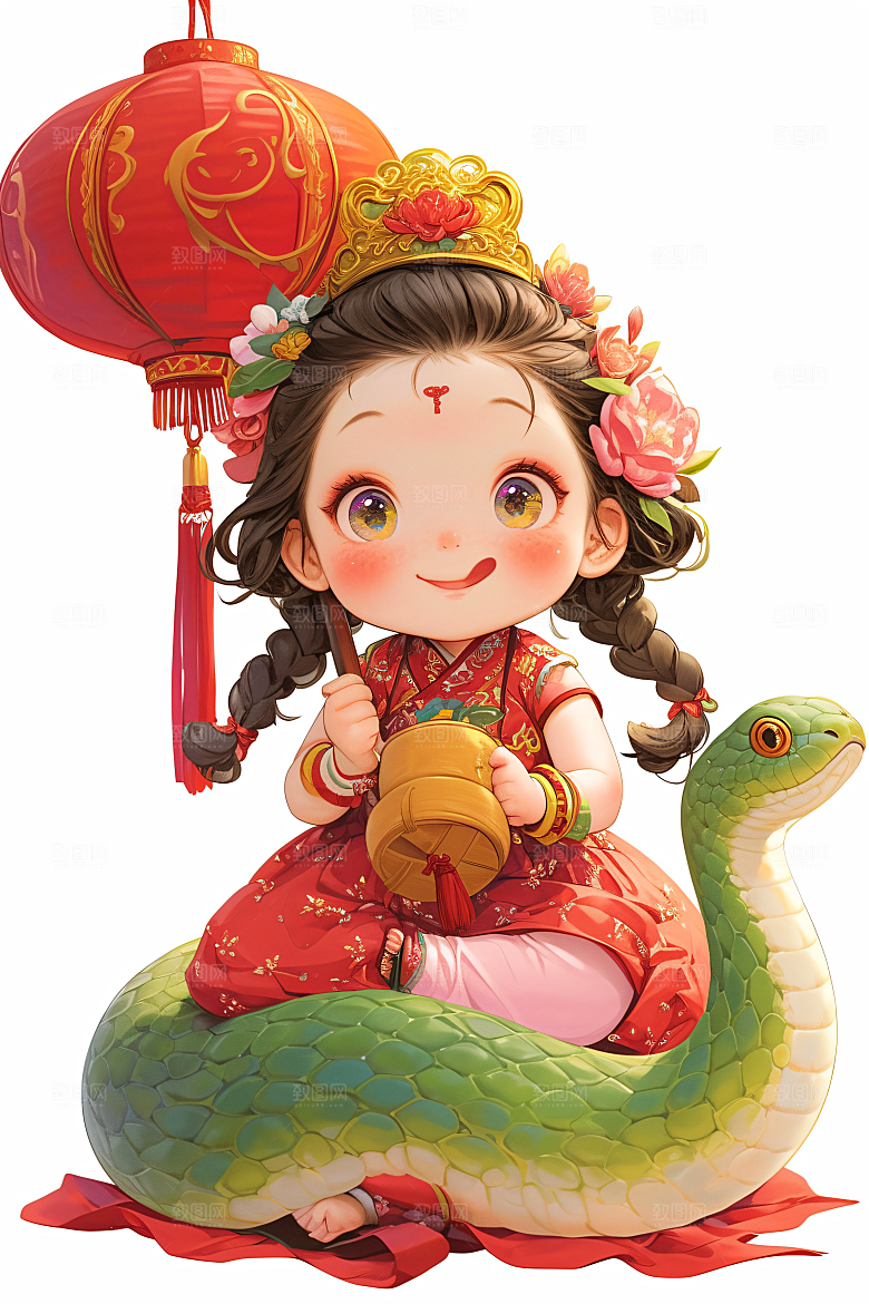 新年生肖蛇可爱卡通素材