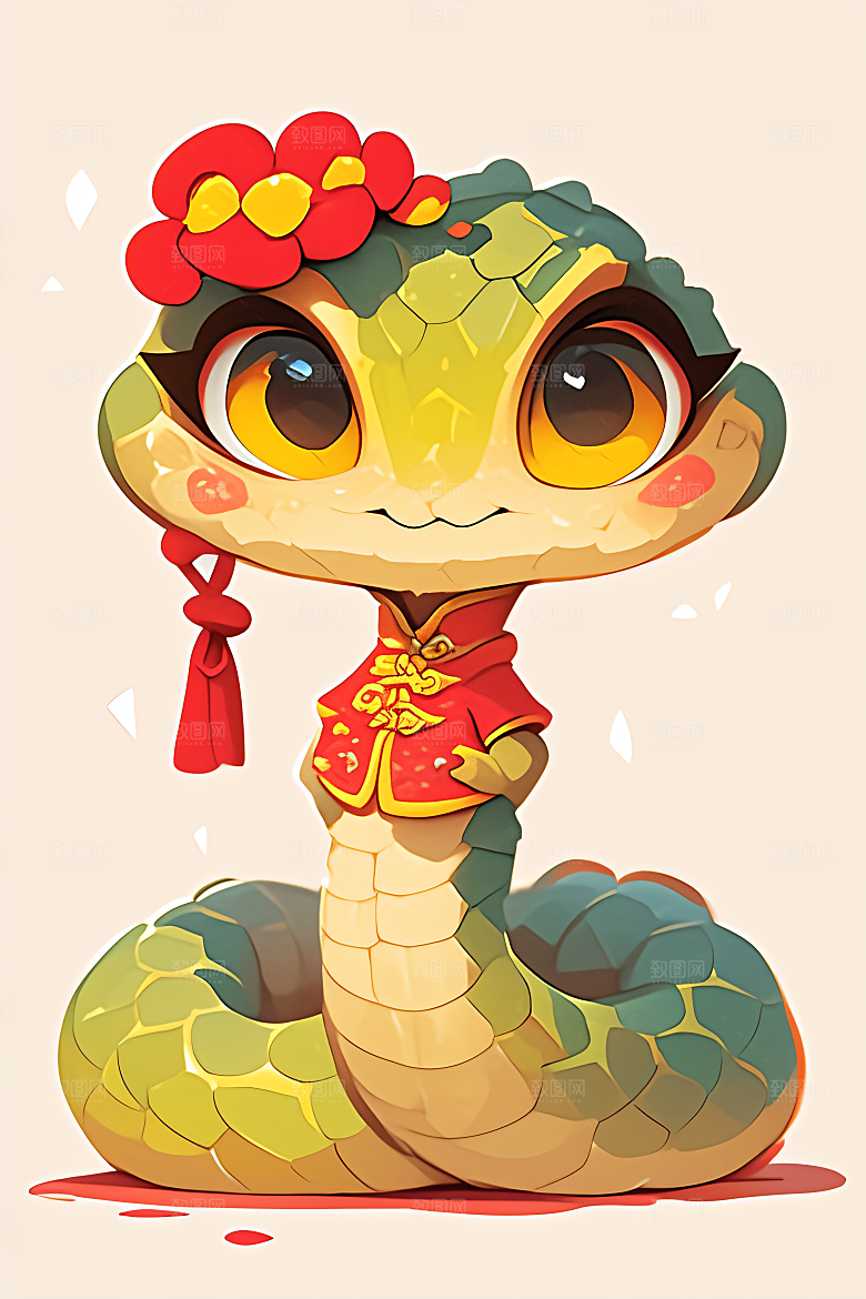 新年生肖蛇吉祥如意高清素材