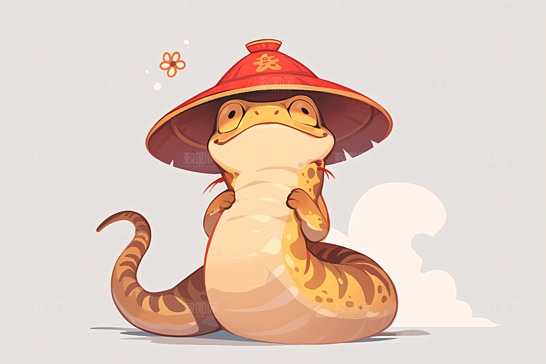 新年生肖蛇卡通插画素材