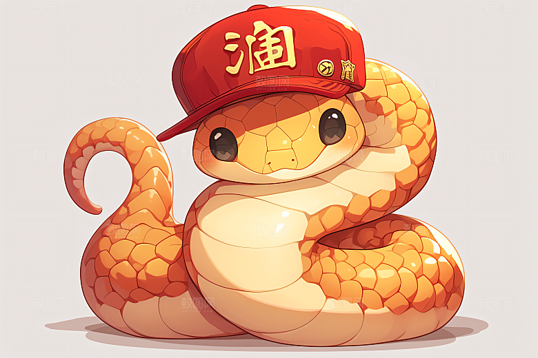 新年生肖蛇插画卡通素材