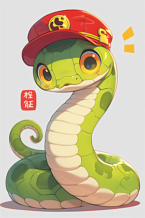 新年生肖蛇蛇年主题卡通素材