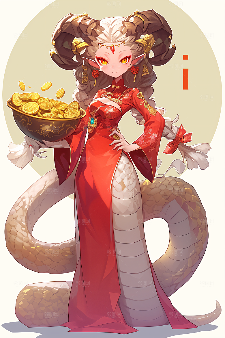 新年生肖蛇可爱吉祥如意素材