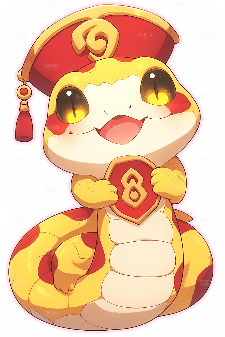 新年生肖蛇可爱喜庆素材