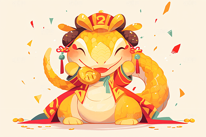 新年生肖蛇春节吉祥如意素材