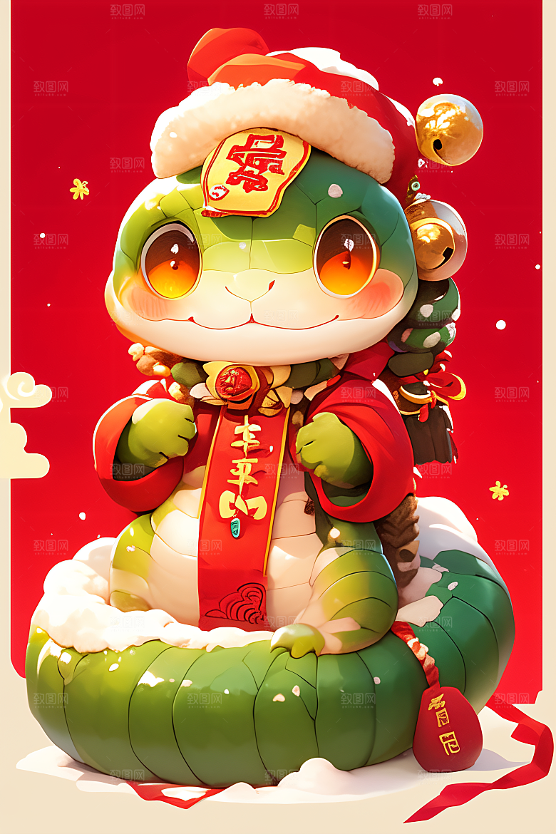 新年生肖蛇过年蛇年主题素材