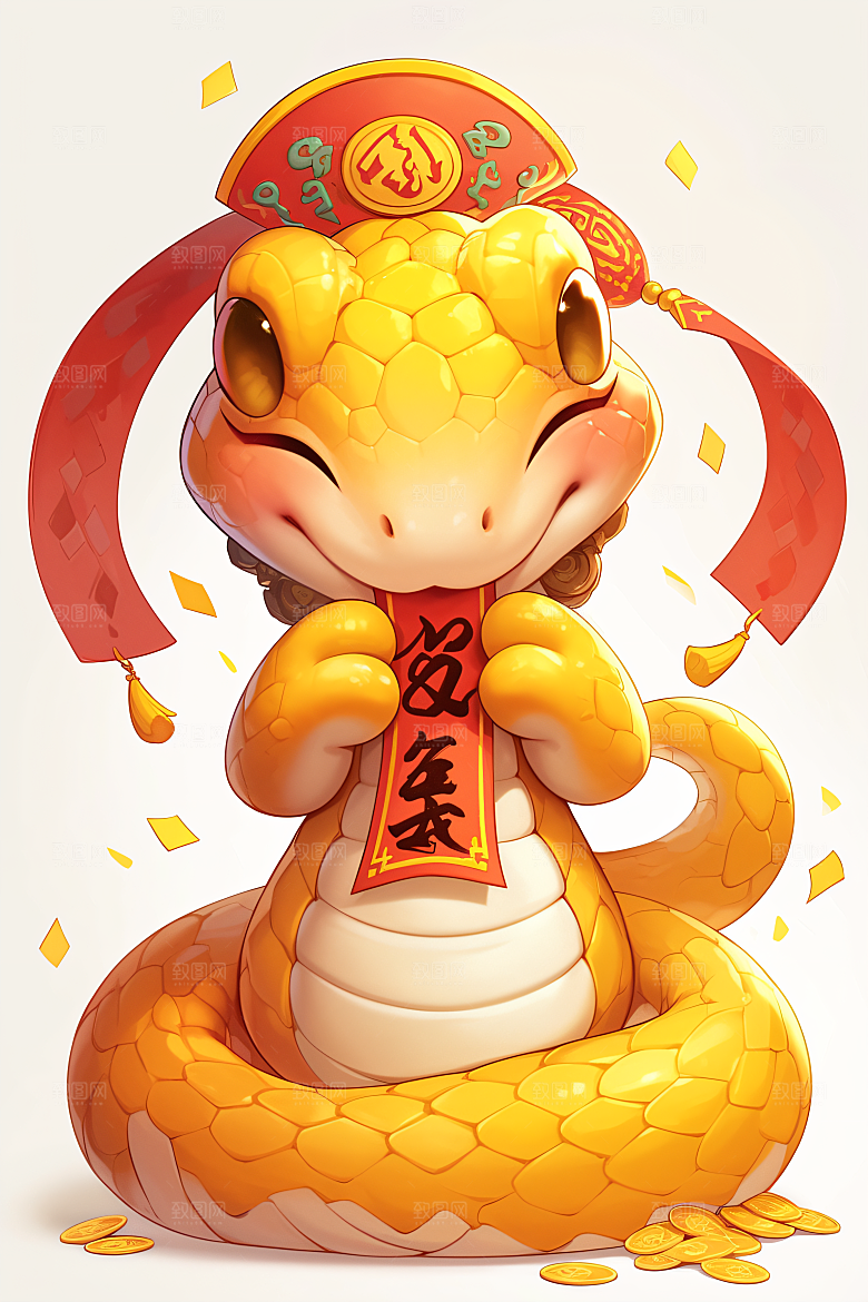 新年生肖蛇吉祥如意二十四生肖素材