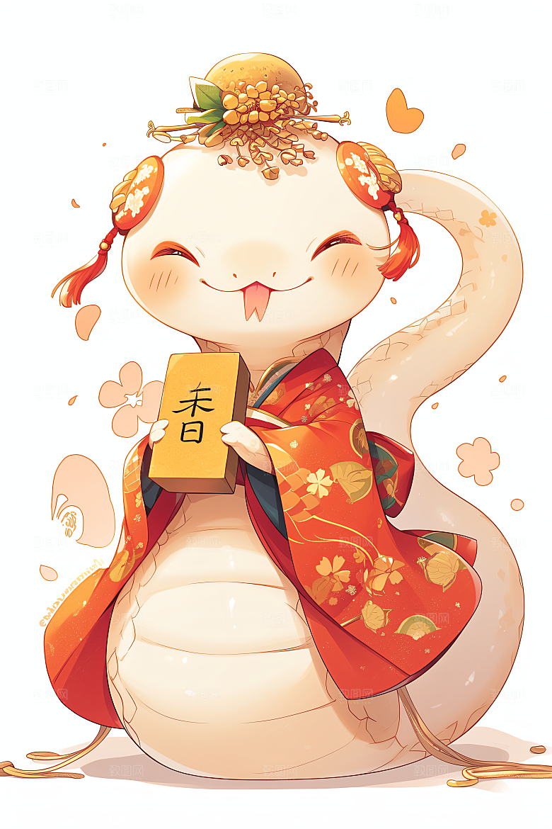 新年生肖蛇高清插画素材