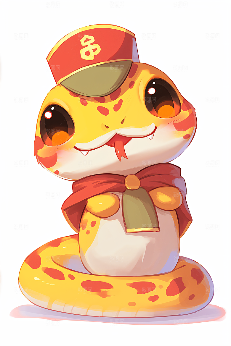 新年生肖蛇插画春节素材
