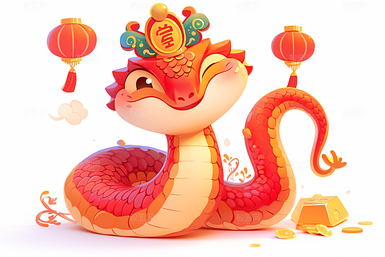 新年生肖蛇吉祥如意可爱素材