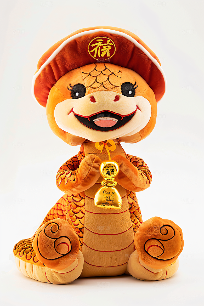 新年生肖蛇插画吉祥如意素材