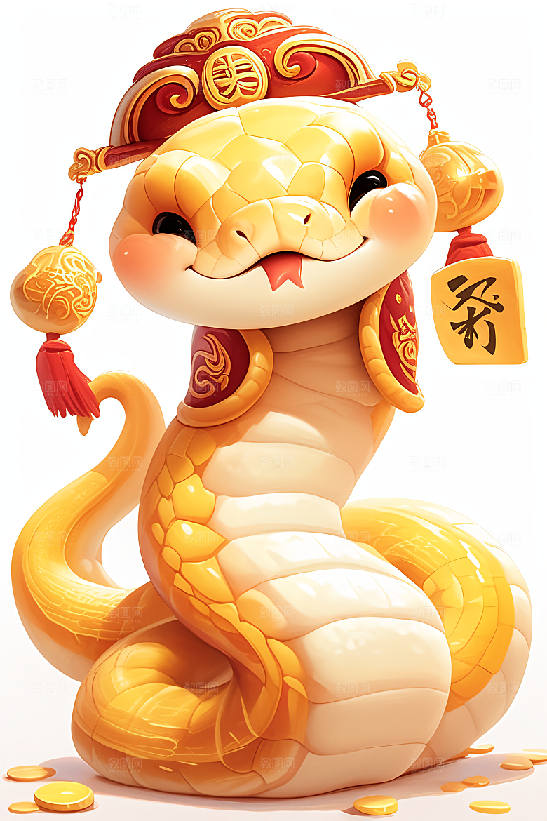 新年生肖蛇蛇拟人可爱素材