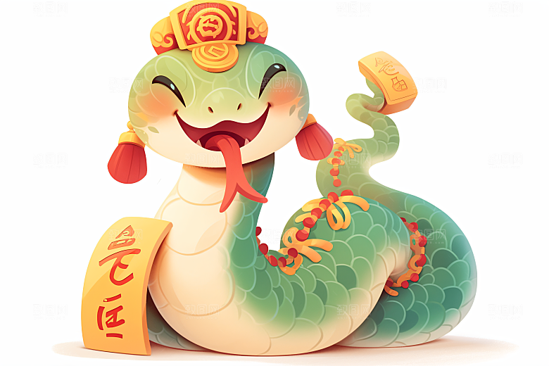新年生肖蛇二十四生肖可爱素材