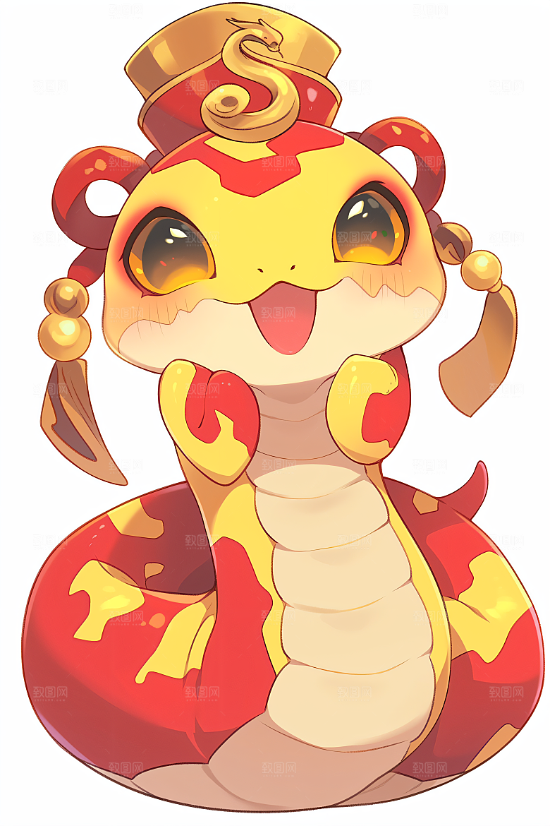 新年生肖蛇插画可爱素材
