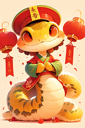 新年生肖蛇春节二十四生肖素材