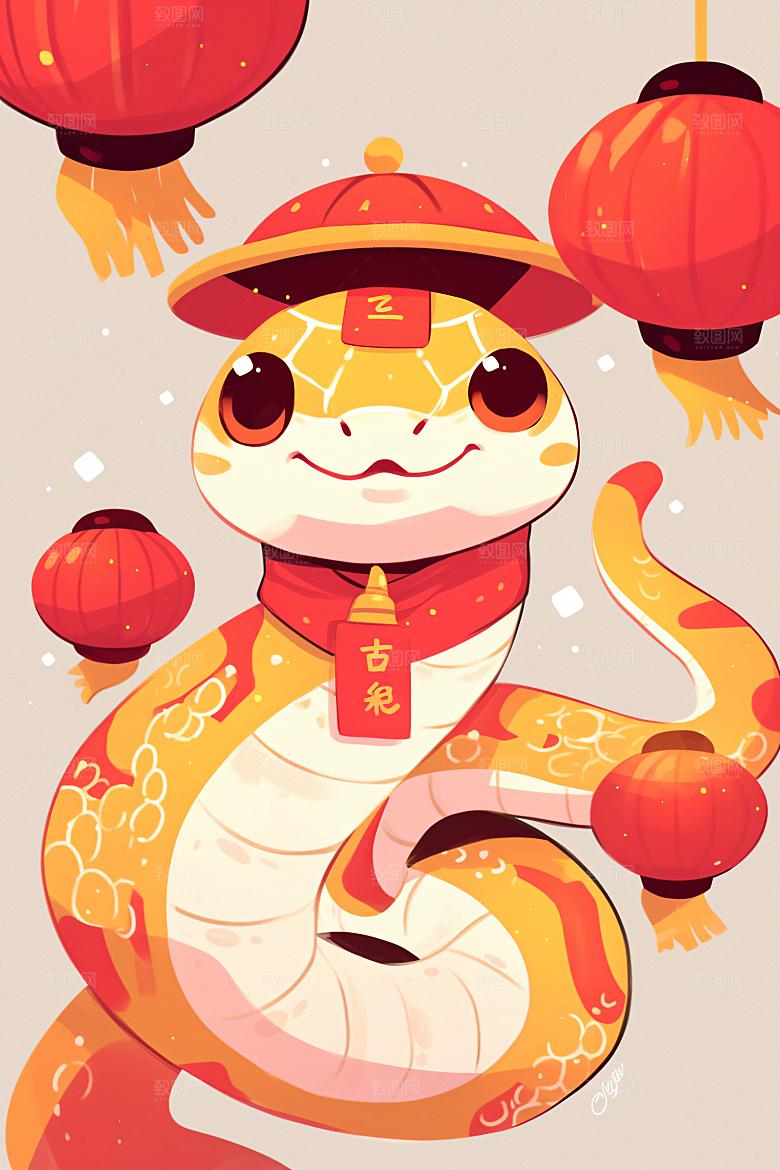 新年生肖蛇卡通蛇年主题素材