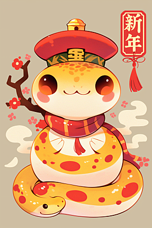 新年生肖蛇蛇年主题春节素材