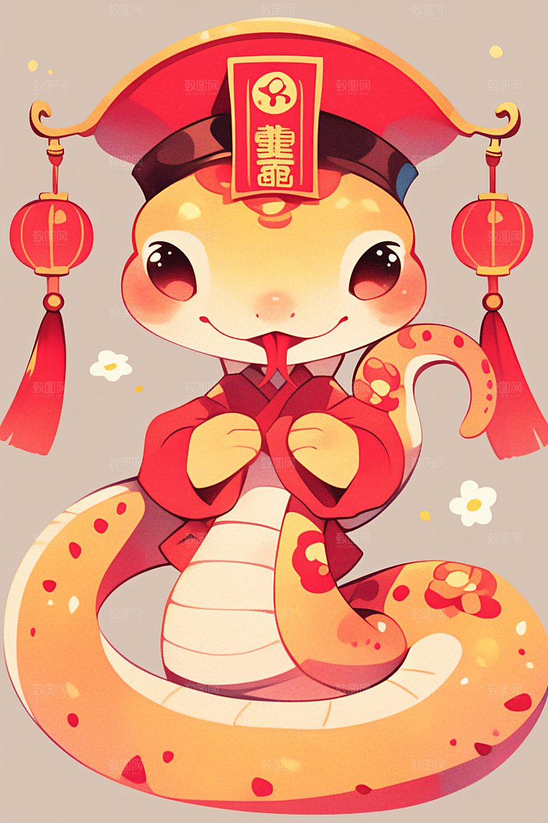 新年生肖蛇二十四生肖吉祥如意素材