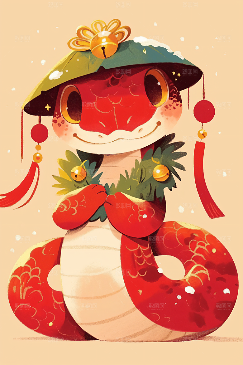 新年生肖蛇卡通蛇年主题素材