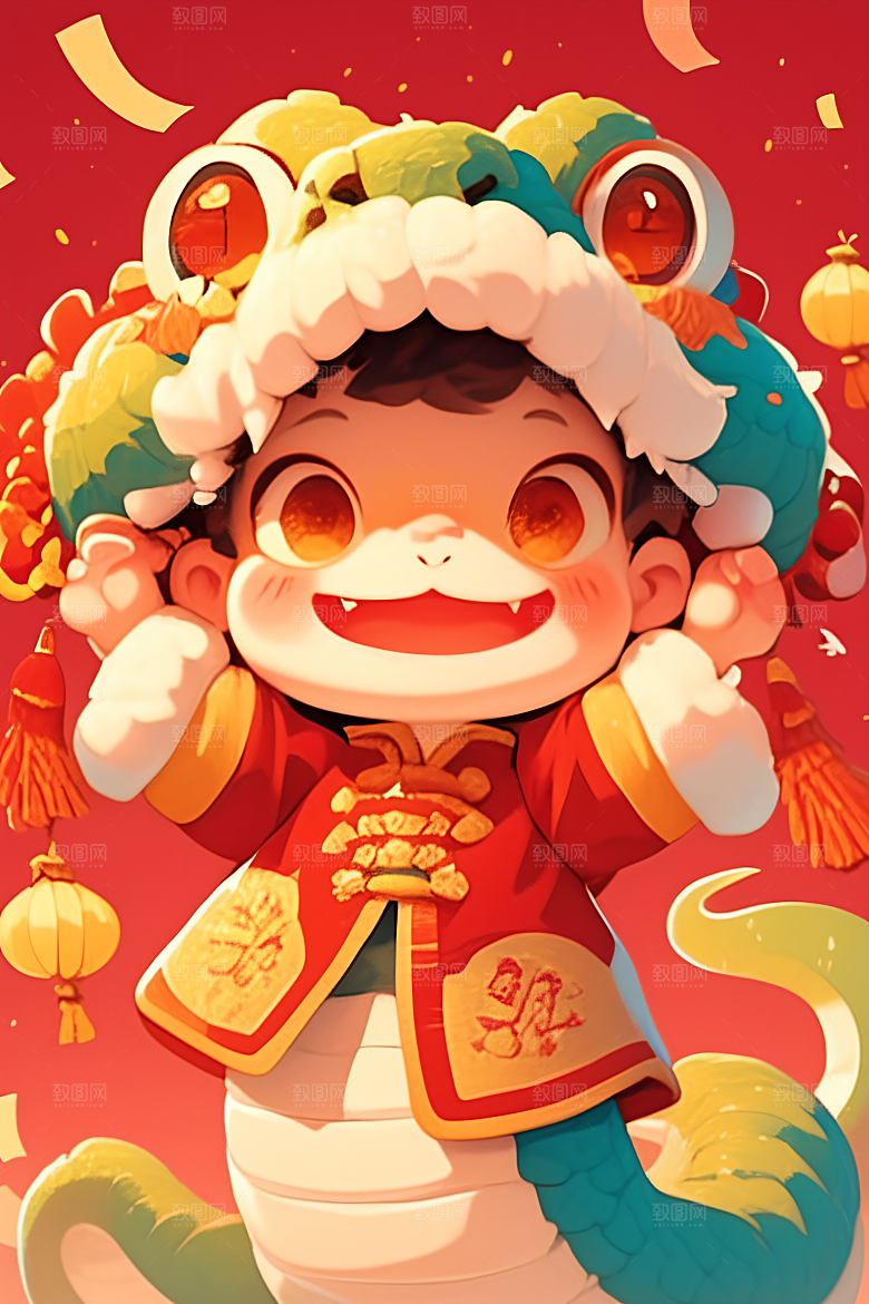 新年生肖蛇可爱二十四生肖素材