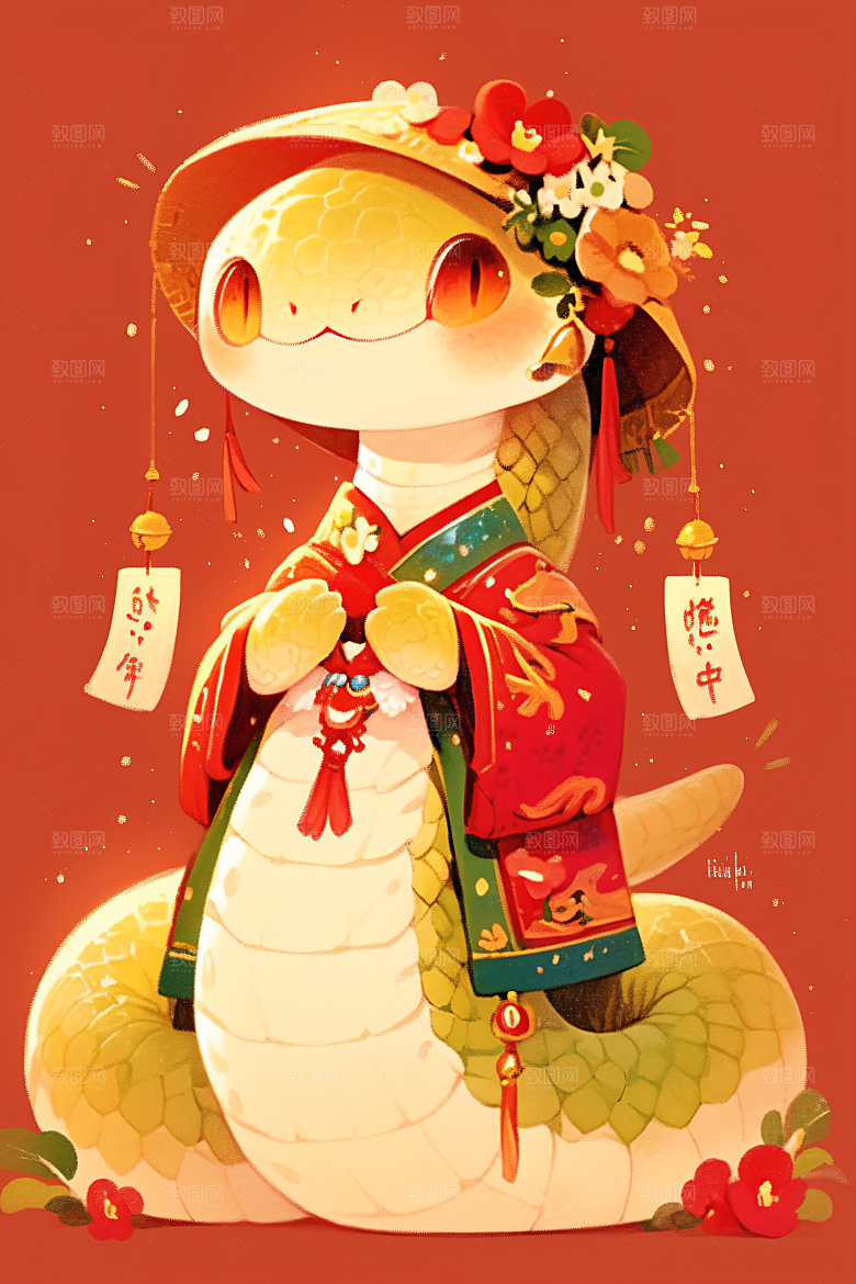 新年生肖蛇春节可爱素材