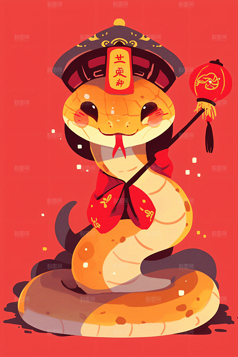 新年生肖蛇高清可爱素材