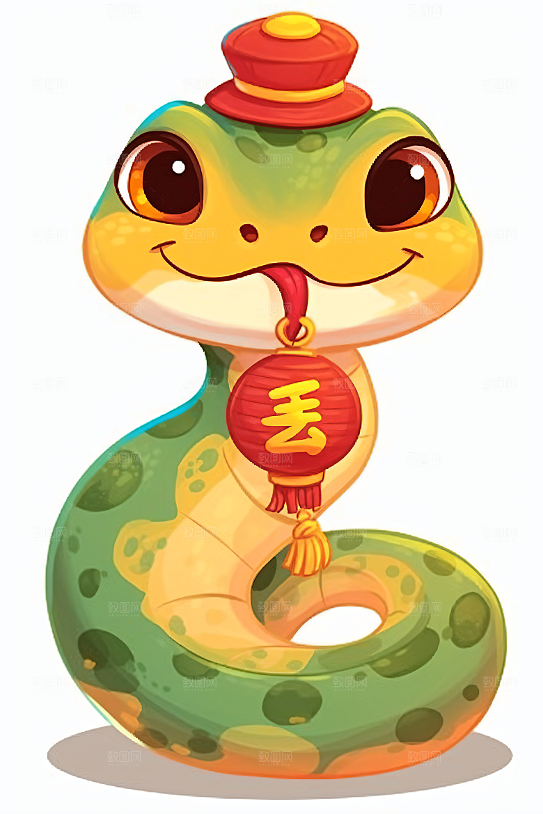 新年生肖蛇插画卡通素材