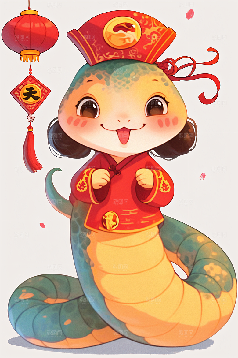 新年生肖蛇过年吉祥如意素材