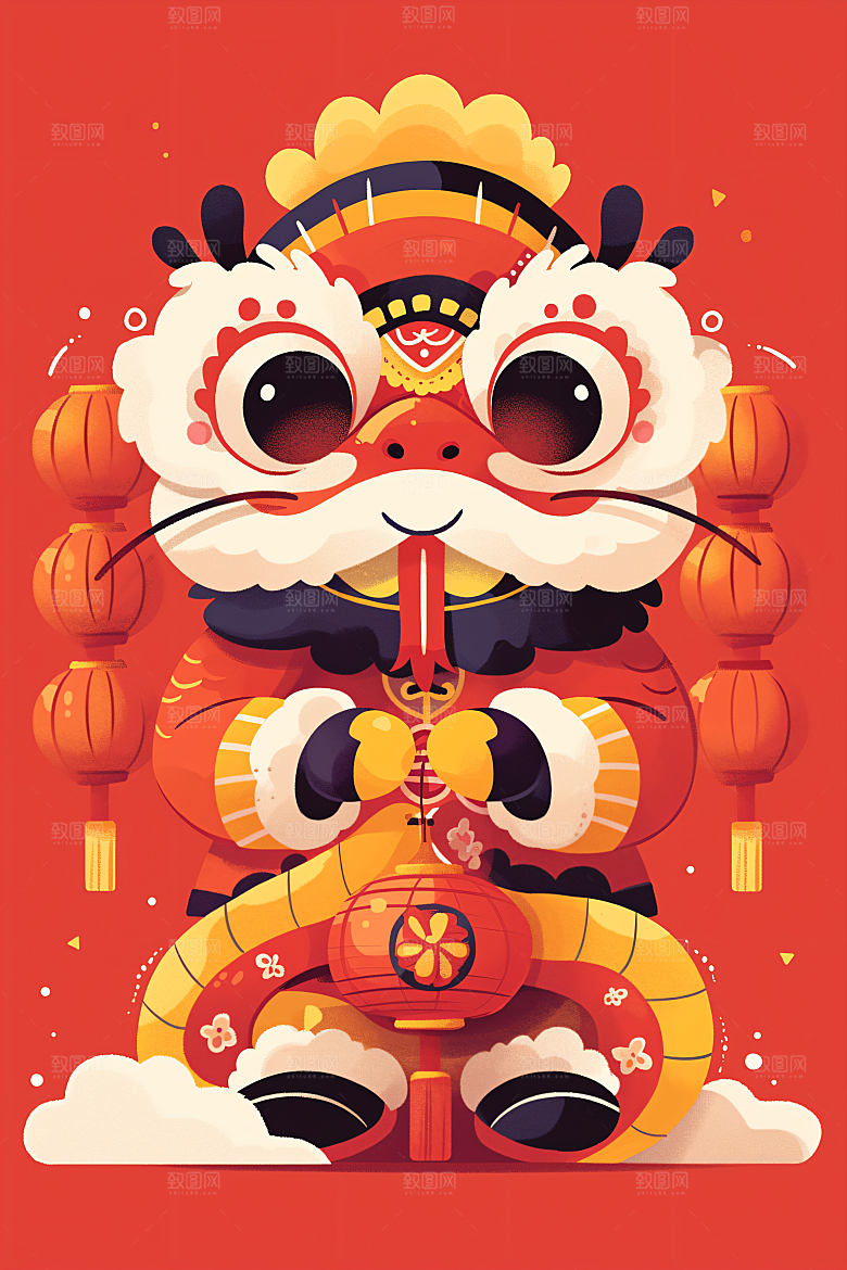 新年生肖蛇高清插画素材