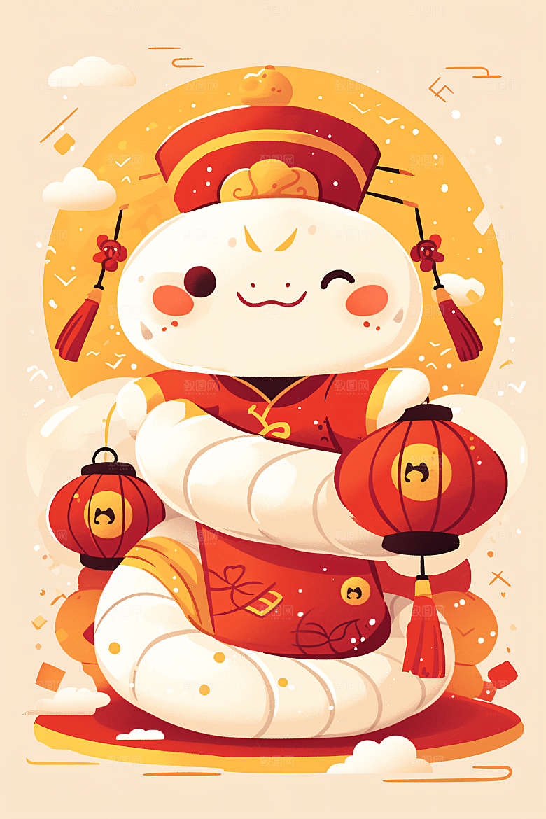 新年生肖蛇春节可爱素材