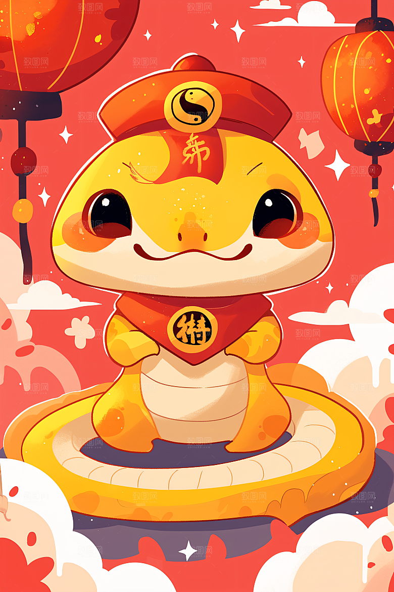 新年生肖蛇高清可爱素材