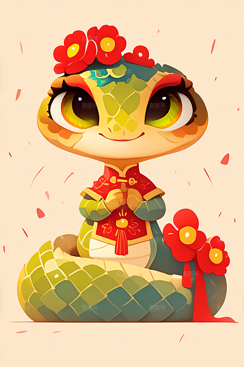 新年生肖蛇二十四生肖吉祥如意素材