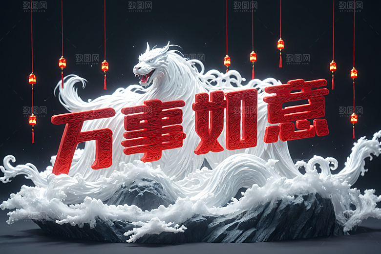 新年祝福高清热闹艺术字