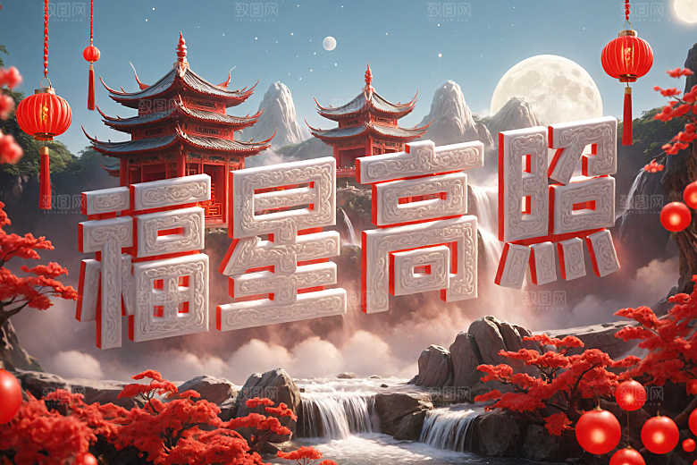新年祝福立体高清艺术字