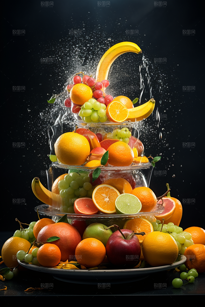 新鲜水果果品补充维C摄影图