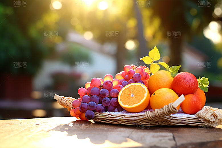 新鲜水果补充维C果品摄影图