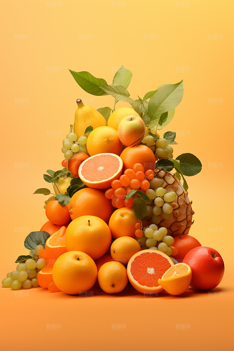 新鲜水果高清补充维C摄影图