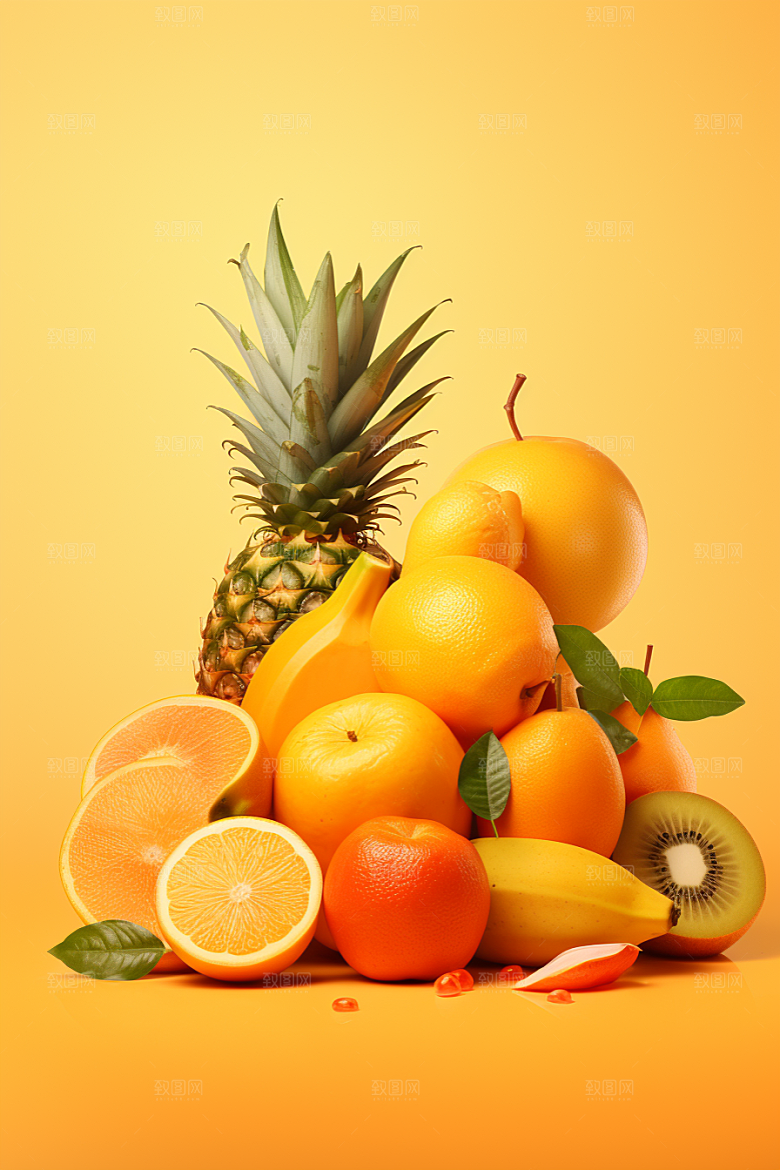 新鲜水果缤纷鲜果摄影图