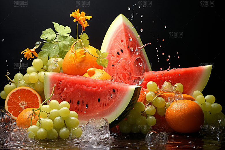 新鲜水果美食缤纷摄影图