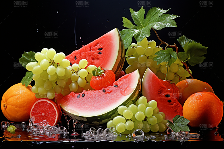 新鲜水果缤纷美味摄影图
