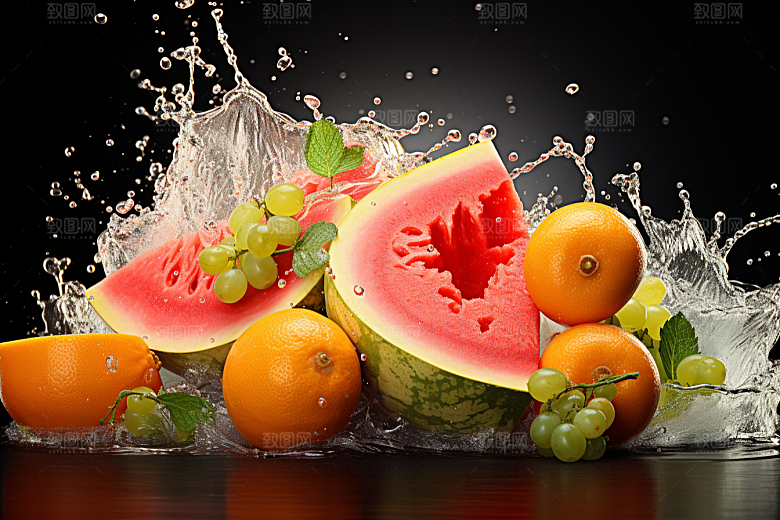 新鲜水果缤纷果品摄影图